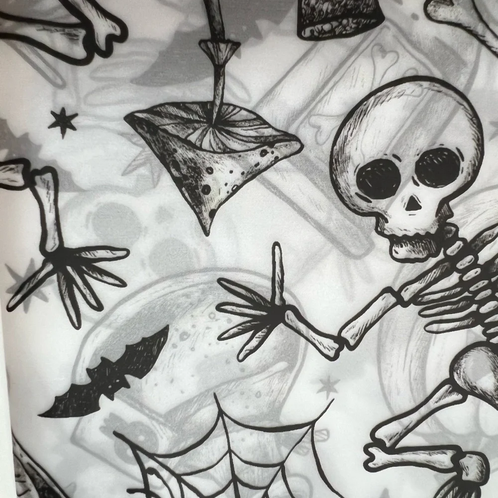 Halloween Charcoal Sketch Images Peva Shower Curtain Metal Grommets Black Potion